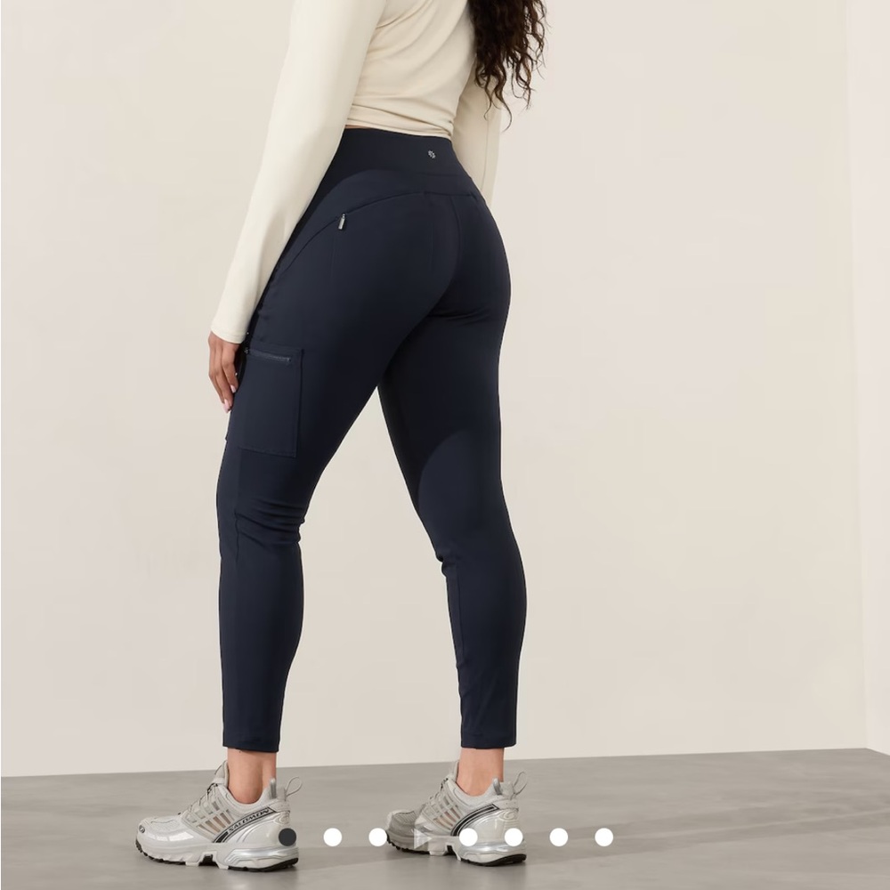 Athleta HEADLANDS HYBRID HIGH RISE CARGO LEGGING navy 14